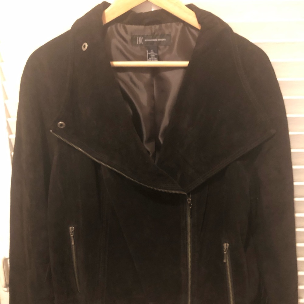 DARK BROWN XL SUEDE FRINGE JACKET